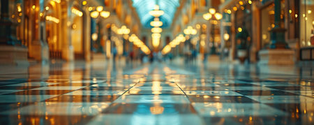 Blurred and defocused shopping mall interior as background.の素材