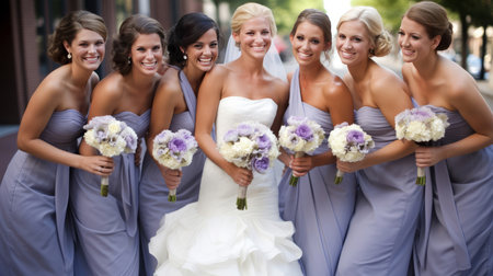 Bridal party at weddingの素材