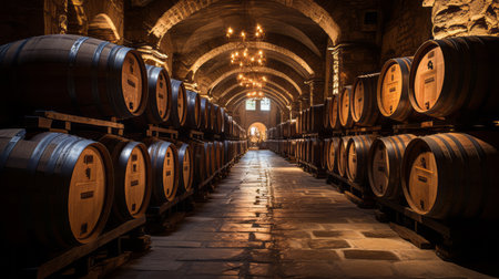 Wine cellars with barrelsの素材