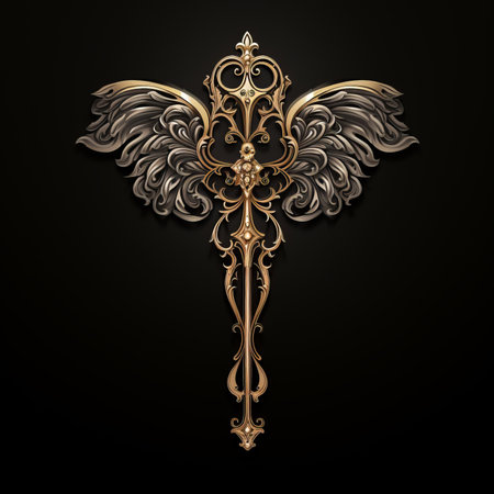 Cross with wings ornamentの素材