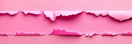Torn bright pink paper background with space for text, vivid color pink bannerの素材
