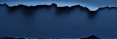 Torn bright Navy paper background with space for text, vivid Navy color banner.の素材