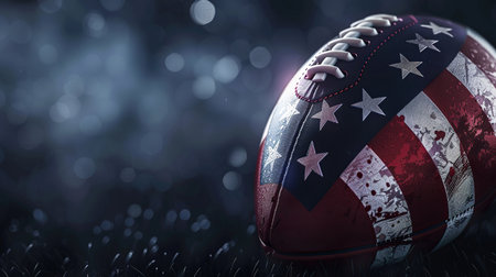 American football concept banner on darkの素材