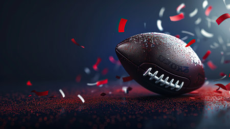 American football concept banner on darkの素材