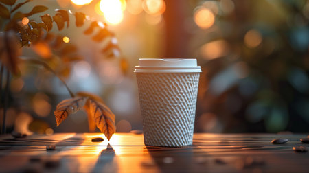 A white coffee cup mockupの素材
