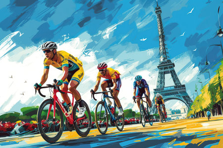 Tour de France illustrationの素材