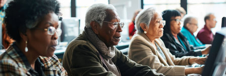 Group of senior business people meeting in a modern office. Selective focus.の素材