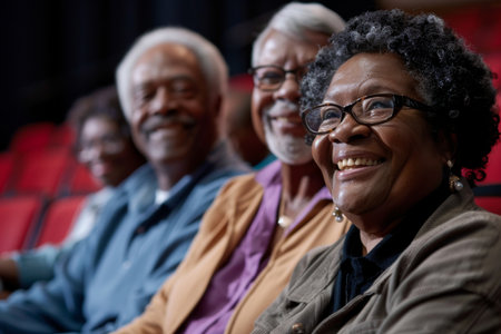 an African American retired couple joining a community theater groupの素材