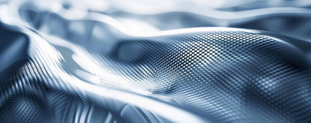 Futuristic metallic silver background with geometric patterns and sleek texture: Shiny and reflective, creating a high-tech ambianceの素材
