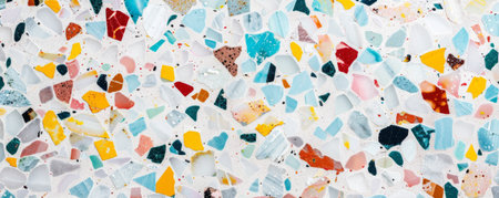 Modern terrazzo background with colorful chips and smooth surface: Playful and trendy, perfect for a retro-modern designの素材