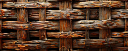Rustic willow weave background with natural texture and warm brown color: Simple and earthy, ideal for a country or natural themeの素材