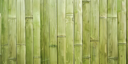 Smooth bamboo wooden background with light green tint and natural fibers: Perfect for eco-friendly or zen themes, the bamboo's light green tint and natural fibers create a serene atmosphereの素材