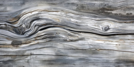 Weathered driftwood background with greyish tones and natural textures: Rustic and coastal, perfect for beach or nautical themes, the driftwood and greyish tones evoke a weathered and serene settingの素材