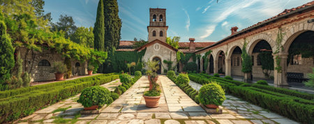 Gardens of the Monastery of Santa Maria della Valle in Padua, Italyの素材