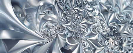 A metallic-looking fractal pattern with sharp, crystalline structures.の素材