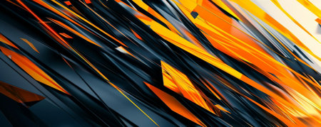 Abstract background with sharp, angular lines in high contrast colors.の素材