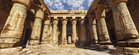 Panoramic view of the Temple of Hatshepsut in Luxor, Egyptの素材