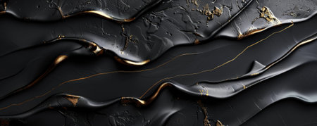 Black background with dark, matte finish and metallic gold accents.の素材