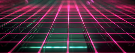 Futuristic technology grid. Abstract background. 3d render illustrationの素材