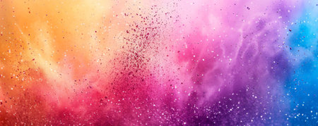 Abstract colorful background with snowflakes. Panoramic banner.の素材