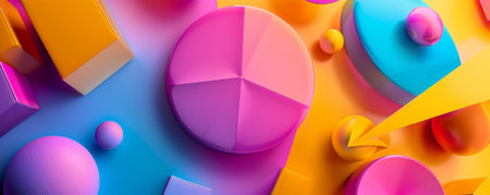 3d render, abstract geometric background with colorful geometric shapes, 3d illustrationの素材