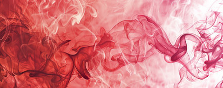 Smoke background with bright, cherry red smoke in swirling patterns.の素材