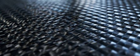 A sleek carbon fiber background with a textured weave pattern. The reflective, high-tech surface adds a modern and sophisticated feel.の素材