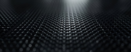 Metallic background with a dark, matte black steel texture, absorbing light and creating a sleek, minimalist aesthetic, perfect for modern, industrial, or high-tech themes.の素材