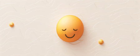World Emoji Day background with a minimalist design showing a single emoji in the center of a white background, surrounded by subtle patterns.の素材