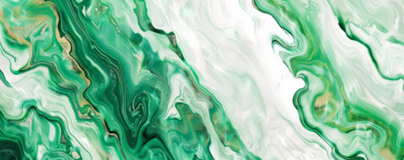Marble abstract background with vibrant green and white patterns. The design is fresh and lively, with fluid, organic veiningの素材