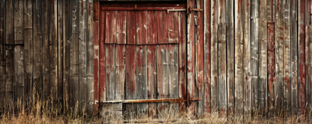 Rustic barn background with weathered wood, textured grain patterns, and a charming countryside setting. The authentic, cozy feel adds warmth and character, ideal for vintage or rural themesの素材