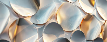 Modern geometric background in shades of silver and gold, with sleek metallic accents. The design is luxurious and sophisticated, creating a contemporary, elegant lookの素材