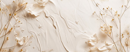 Elegant script wedding mockup card background with a soft, beige parchment texture and flowing calligraphy elements. Gold ink accents add a touch of sophistication.の素材