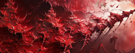 A fractal with sharp, jagged edges in dark reds and blacks.の素材