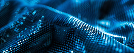 Futuristic matte blue background with subtle digital textures and metallic accents: Sleek and modern, perfect for high-tech themesの素材