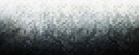 A mosaic pixel background with a gradient from dark to light grey. The subtle changes in color and pixel arrangement create a sophisticated and modern pattern.の素材