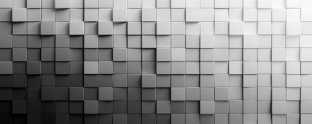 A mosaic pixel background with a gradient from black to white. The high contrast between the pixels creates a modern and sleek pattern.の素材