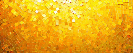 A mosaic pixel background with shades of yellow, creating a bright and cheerful pattern. The varied shades add depth and interest to the design.の素材