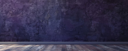 A dramatic image of an empty wall in deep aubergine, with a matte finish and soft shadows, creating a rich and luxurious backdrop.の素材