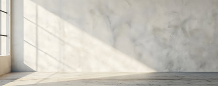 A minimalist scene featuring an empty wall in soft linen, with a smooth finish and natural light, creating a clean and elegant backdrop.の素材