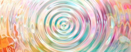 A vivid abstract background with a series of concentric circles in pastel colors, creating a soft and visually appealing effect with a sense of depth.の素材