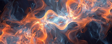 A fire background with flames forming abstract shapes, creating a visually intriguing and artistic scene.の素材
