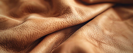 A close-up of leather with a smooth, buttery texture, showing its soft, supple surface. The light tan color adds to its inviting feel.の素材