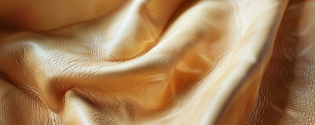 A close-up of leather with a smooth, buttery texture, showing its soft, supple surface. The light tan color adds to its inviting feel.の素材