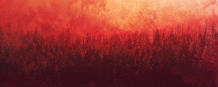 A grainy gradient banner background featuring a blend of vibrant red and deep crimson, with a subtle grainy texture. The bold gradient and texture add a dynamic and energetic feel to the design.の素材