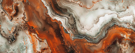 A composition highlighting the natural patterns of rust spreading over a marble surface, with the warm rust tones enhancing the marbleÃ¢â¬â¢s cool colors. The result is a unique aged aesthetic.の素材