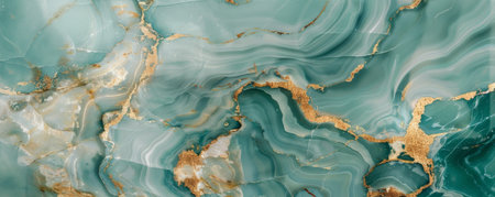 The background of a soothing teal onyx marble texture, featuring gentle white and gold veining. Ideal for spa-themed projects, serene digital art, or elegant home decor accents.の素材