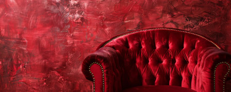 A rich red background with a velvet-like texture, creating a sense of luxury and sophistication.の素材