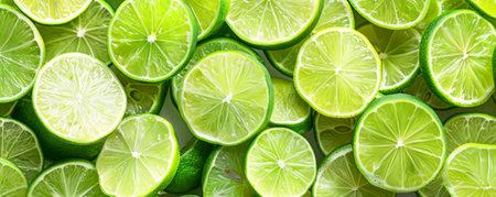 Seamless pattern featuring lime slices for background, perfect for a fresh and tangy design.の素材