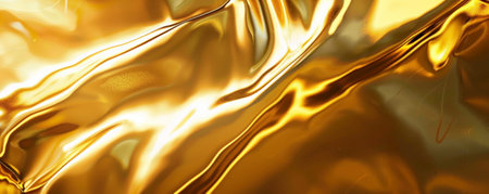 A gold background with a mirror-like surface, perfect for creating a sleek and elegant effect.の素材